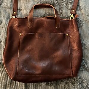 Portland Leather Goods cold brew medium cross body tote plus tassel